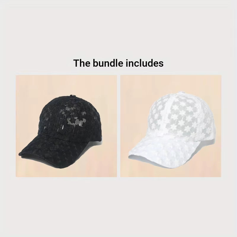 Women Hollow Flower Baseball cap 