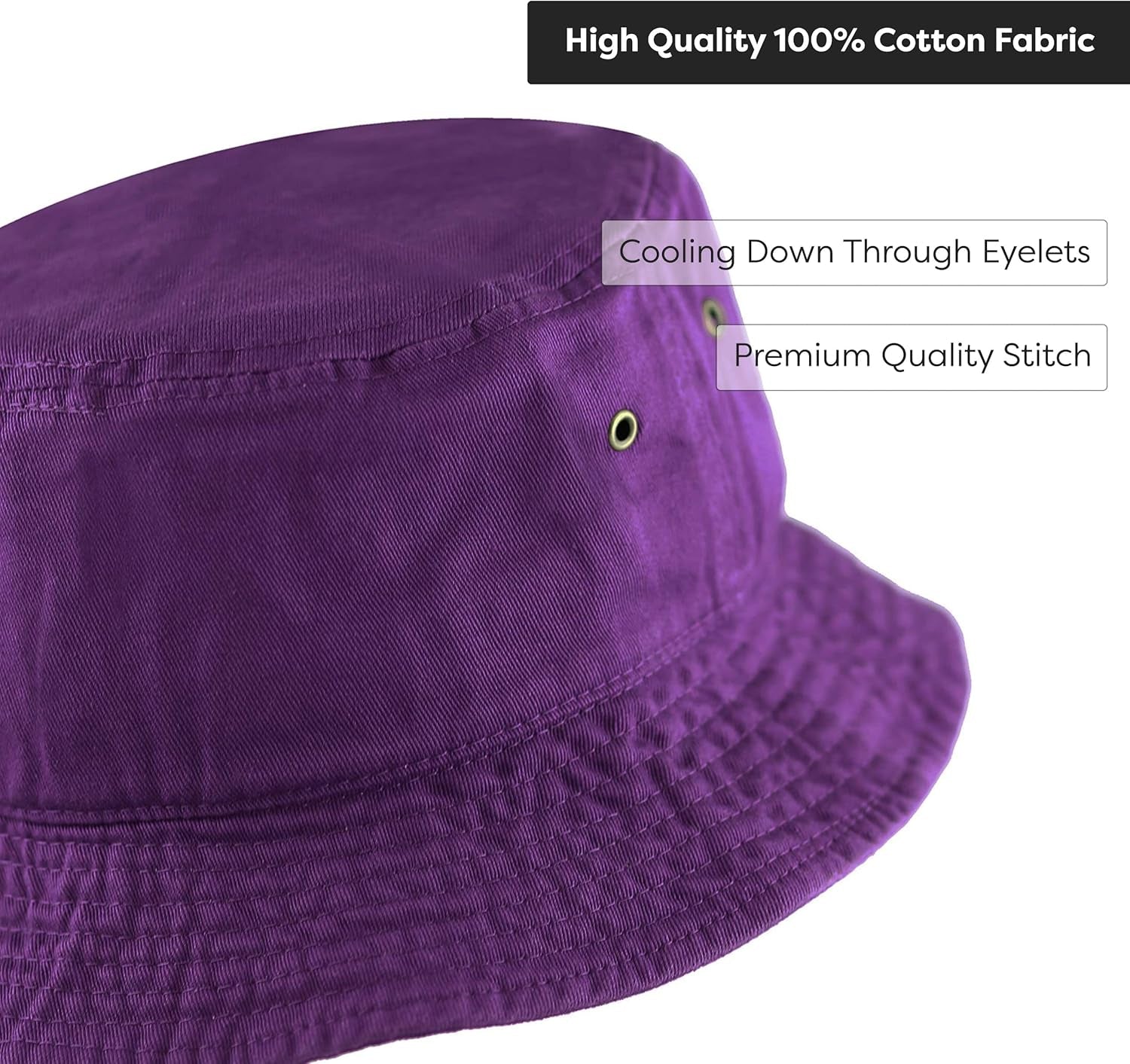 Bucket Hat 100% Cotton & Denim 